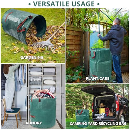 2 Pack 132 Gallon Yard Waste Bags with Handles, Reusable Leaf Bags