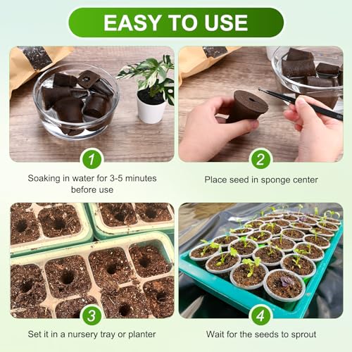 M METERXITY 5-Pack Grow Sponges, 3.5x2.3x2.4 Inch Replacement Root Growth Sponges Seed Pods for Plant Rooting/Seed Germination/Hydroponic Gardens System Supplies, Starter Plug for Seeds - size: 3.5x2.3x2.4 Inch