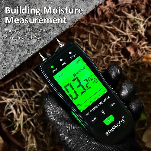 RDINSCOS Wood Moisture Meter for Firewood, Softwood, Hardwood - color: Black