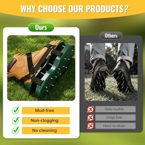 Lawn Aerator Shoes, Adjustable Strap, Double Layer Spiked Sole, Spring Base, Soil Yard Aerator Tool for Aerating Patio Garden