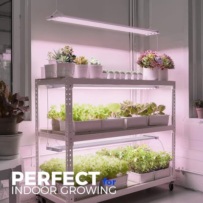 Barrina TX-L84 4FT LED Grow Light, 168W (2 x 84W), 4 Panels Wider Coverage - color: Pinkish White, size: 4FT-2 Packs