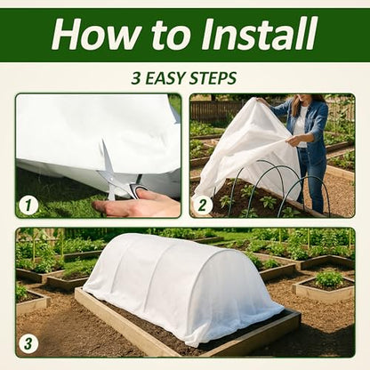 Gardzen 1.5 oz Plant Covers Freeze Protection - size: 10' x 30'