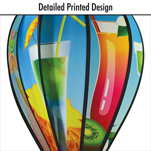 In the Breeze 0993 Tropical Drinks Hot Air Balloon Spinner, 10-Panel - color: Tropical Drinks