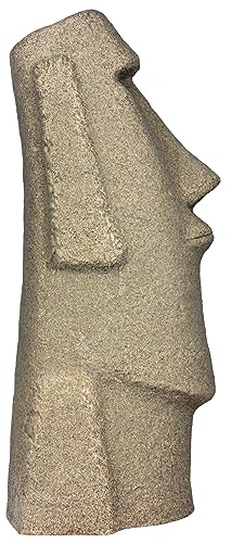 EMSCO Group Easter Island Head Statue – Natural Sandstone Appearance – Made of Resin – Lightweight – 28” Height - color: Sandstone, style: Easter Island