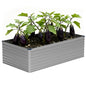 Vengarus 6x3x2ft Galvanized Raised Garden Bed,Metal Raised Beds Kit Silver - color: Silver, size: 6x3x2 ft