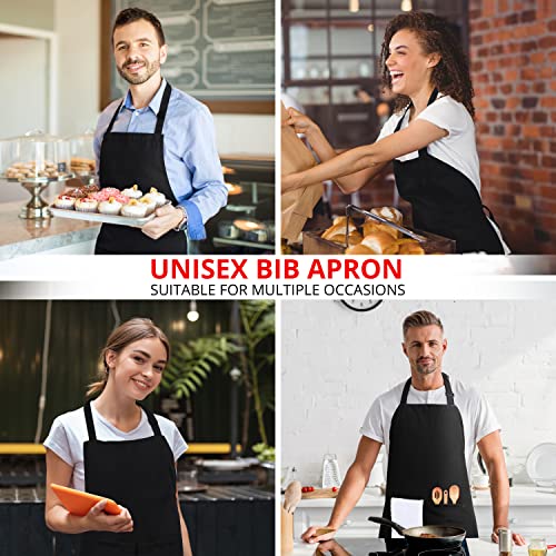 Utopia Kitchen Bib Aprons 2 Pack Adjustable With 2 Pockets - color: Black