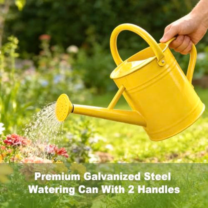 1 Gallon Watering Can for Outdoor&Indoor Plants，Yellow - color: Yellow