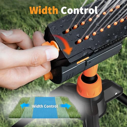 Diivoo Garden Sprinkler with Tripod Base, Mini Turbo Oscillating Water Sprinklers for Yard, Adjustable Width, Range and Flow Rate, 16 Nozzles, Grey - color: Black