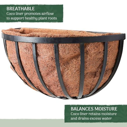Arcadia Garden Products 1527 Half Round Circle Wall Mounted Planters with Coco Liner 16"