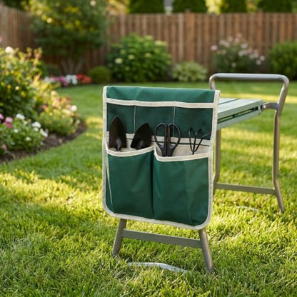 Sewroro Garden Kneeler Bag Large Multi-Purpose Oxford Cloth Tool Pouch for Storage and Carrying Gardening Tools with Ample Space
