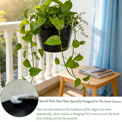 8.5-Inch Round Aquatic Plant Baskets, Black, 6 Pack