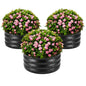ZXZYHFTY Galvanized Steel Round Raised Garden Bed, 3 Pack, Black - color: Black