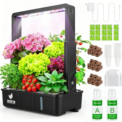 15 Pods Hydroponics Growing System Indoor Garden with LED Grow Light