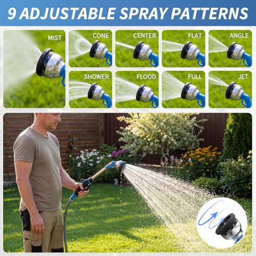 Hushee 2 Pack Garden Hose Wands 16'' Heavy Duty Metal Watering Wands