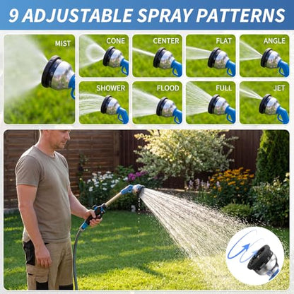 Hushee 2 Pack Garden Hose Wands 16'' Heavy Duty Metal Watering Wands