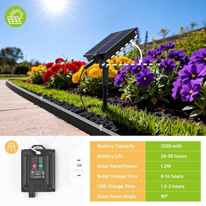 Landscape Edging with Solar String Light, 10FT, 2in Depth, Timer