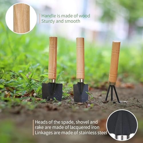 Succulent Tools Mini Garden Tools Kit 8 Pieces - color: Black
