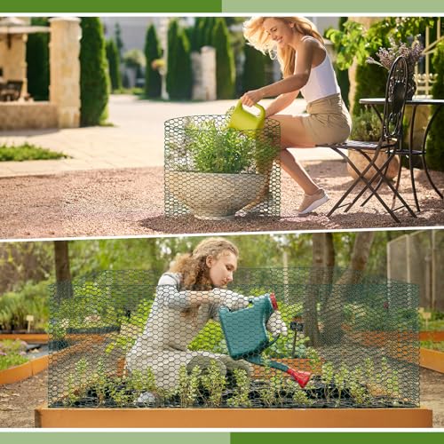 Plant Protectors from Animals with Extra Wide 24" Chicken Wire - 400" Long Complete DIY Metal Mesh Kit for Large Garden & Craft Projects - size: 24*400 Inch