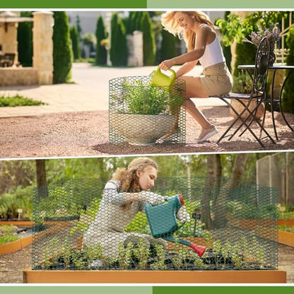 Plant Protectors from Animals with Extra Wide 24" Chicken Wire - 400" Long Complete DIY Metal Mesh Kit for Large Garden & Craft Projects - size: 24*400 Inch