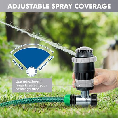 RESTMO Gear Drive Sprinkler with Metal T-Spike Base,Gray - color: Gray, size: 1 Pack