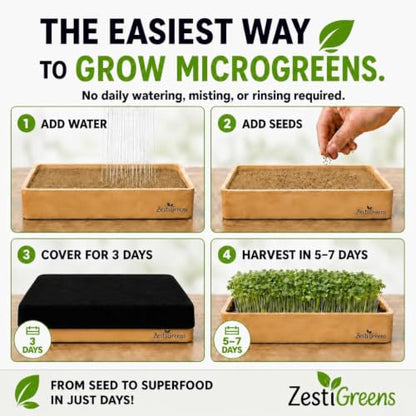 Microgreens Growing Kit - Self-Watering Tray with US Premium Seeds