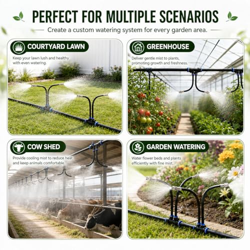 50FT High-Flow Irrigation System for Garden, 12mm Main Tubing,30 Nozzles - size: 50Ft