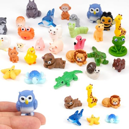 30PCS Mini Resin Animals Variety Pack 30 Style Tiny Resin Animal Figurines - color: Fixed Color Ctyle-b