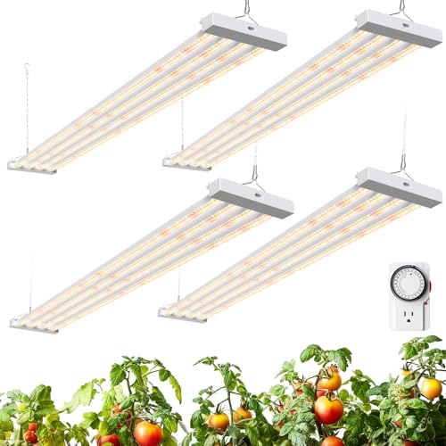 Barrina TX-L84 4FT LED Grow Light, 336W (4 x 84W), 4 Panels Wider Coverage - color: GrowForce Spectrum, size: 4FT-4 Packs