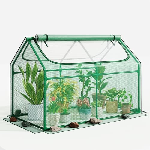 Superlele 4x2x3FT Mini Greenhouse with 2 Large Zipper Doors for Outdoor - style: (Green)-4x2x3Ft