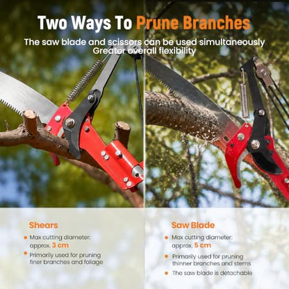 maXpeedingrods 26FT Manual Pole Saw, 4-In-1 Pole Saws for Tree Trimming