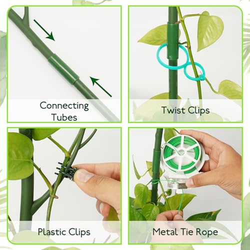 12 Pack Monstera Plant Support Stakes, Detachable Plant Stakes - color: 12Pack-27.5 Inch