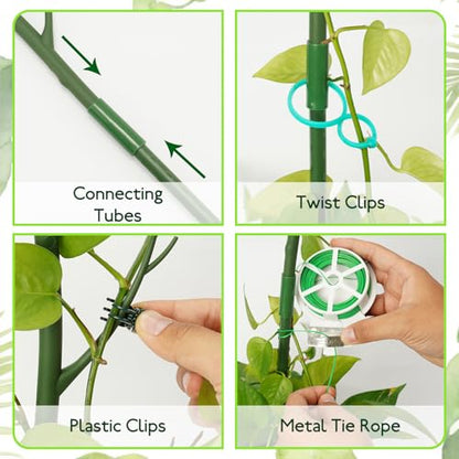 12 Pack Monstera Plant Support Stakes, Detachable Plant Stakes - color: 12Pack-27.5 Inch