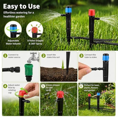 Drip Irrigation Emitter, Adjustable Water Flow Irrigation Spary Dripper