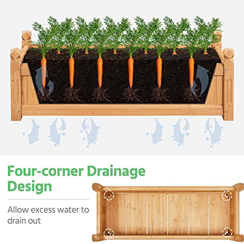 Yaheetech 43.5" Wooden Raised Garden Bed Rectangular Planter Box, 1pcs - size: 43.5'' x 16'' x 14'' (LxWxH)