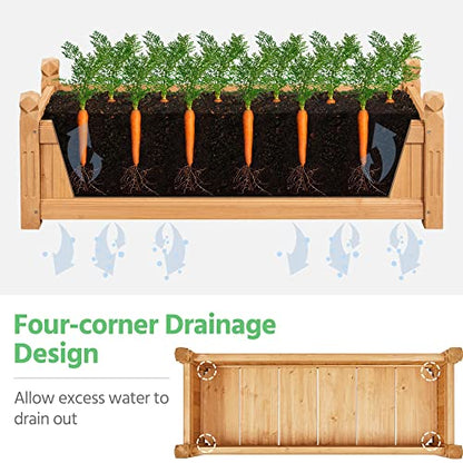 Yaheetech 43.5" Wooden Raised Garden Bed Rectangular Planter Box, 1pcs - size: 43.5'' x 16'' x 14'' (LxWxH)