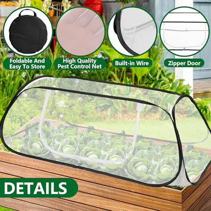 2 Pcs Pop Up Garden Rows Plant Cover,Raised Garden Beds Plants Protector - color: 2 Pcs