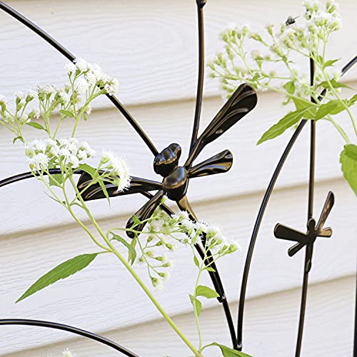 Sunnydaze 56" Black Metal Garden Trellis for Climbing Plants, 2-Pack - style: Dragonfly Delight - 56"