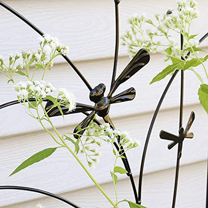 Sunnydaze 56" Black Metal Garden Trellis for Climbing Plants, 2-Pack - style: Dragonfly Delight - 56"