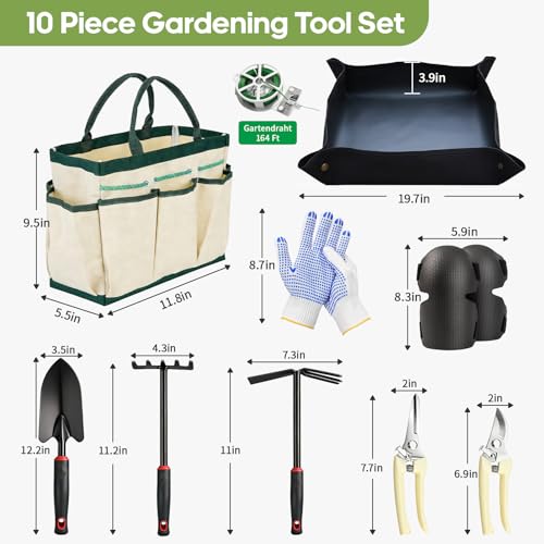 Gardening Tools, 10PCS Garden Hand Tools for Gardening