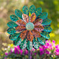 Viveta Wind Spinner Outdoor, Kinetic Metal Wind Sculptures & Spinners - color: Green Copper