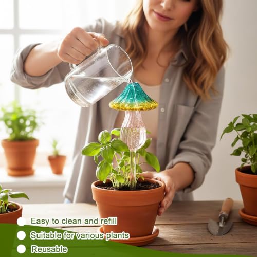 4Pcs Self Plant Watering Globes Glass Water Bulb for Outdoor Indoor Plants