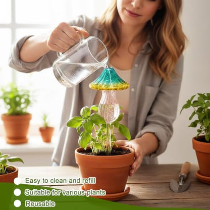 4Pcs Self Plant Watering Globes Glass Water Bulb for Outdoor Indoor Plants