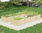 AMERLIFE U-Shaped Raised Garden Bed, 7.5Wx12Dx1.6H Outdoor Wooden Raised Garden Bed Planter with 19.6" Depth Planter Box - size: 7.5x12x1.6 FT