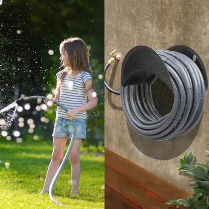 GARTOL Heavy Duty Wall Mounted Hose Holder, Rust-Proof Carbon Steel Hose Hanger Rack with Screws & Expansion Bolts, for Garden Water Hose, Air Lines, Ropes, or Extension Cords (2 Pack) - size: 2 Pack