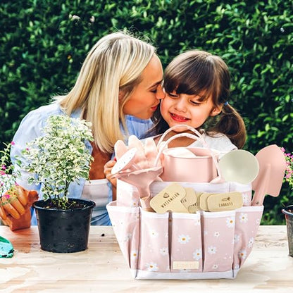 The Ultimate Kids Gardening Set - Safe Toddler Tools for Outdoor Fun - color: Pink