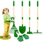 Duckura Kids Gardening Tools Set - 7pcs Garden Tool for Kids - color: green