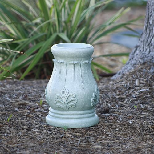 Alpine Corporation 12" Tall Indoor/Outdoor Roman Column Gazing Globe Display Stand - size: 8"L x 8"W x 12"H (1 Unit)