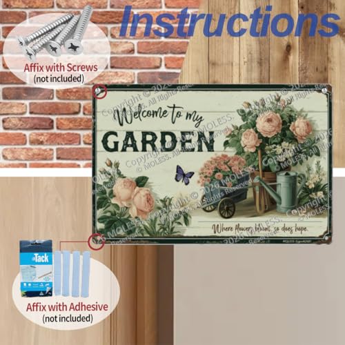12x8″ Welcome to My Garden Sign, Garden Decor for Outside, 2681 - style: Welcome Garden
