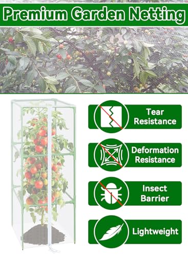 ZeeDix 43x16.1 in Garden Tomato Plant Cover Netting for Square Tomato Cage - color: 4 Pack, size: 43inch