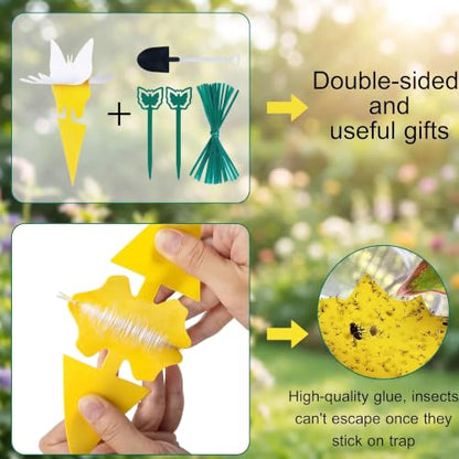 Yellow Sticky Fruit Fly Trap 54 Pack, Gnat Traps for Indoor House Plants - size: 54 Packs